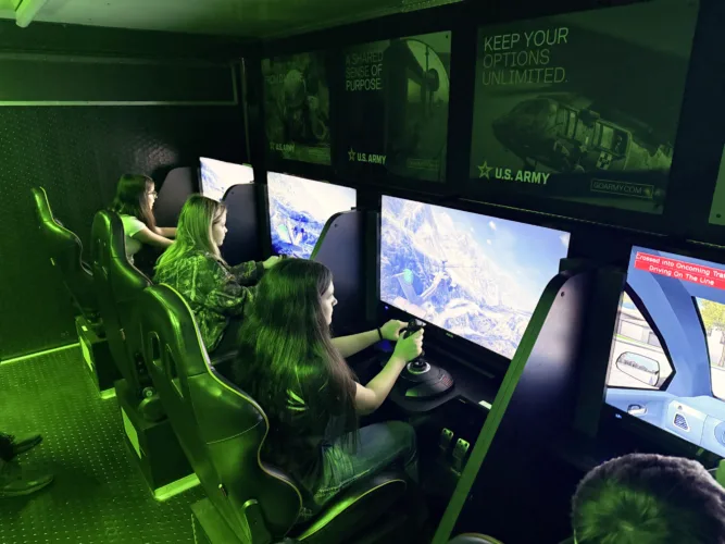 Army flight simulator truck brings hands-on experience to Bellefonte Area High School